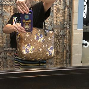 Medley Bouquet Print Khaki/Multi Canvas Tote